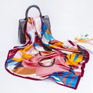 Colorful Abstract satin Scarf